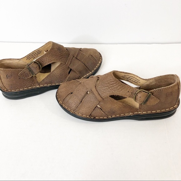 BORN Brown Leather Woven Sandals Size 7.5 - Picture 5 of 13